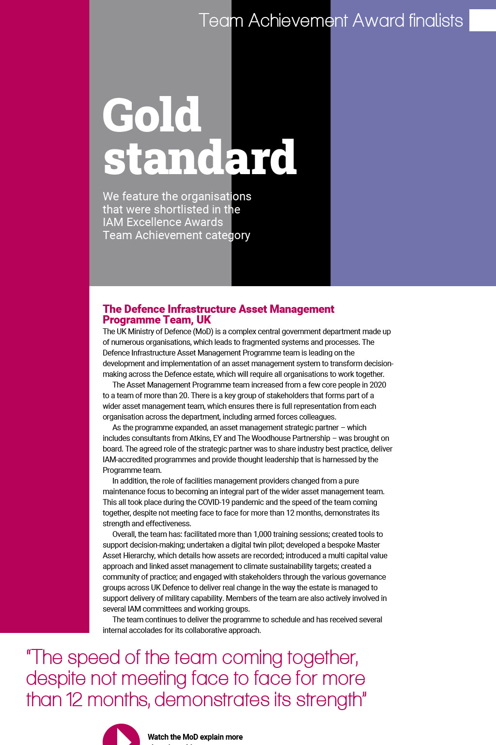 Team Achievement Award finalists