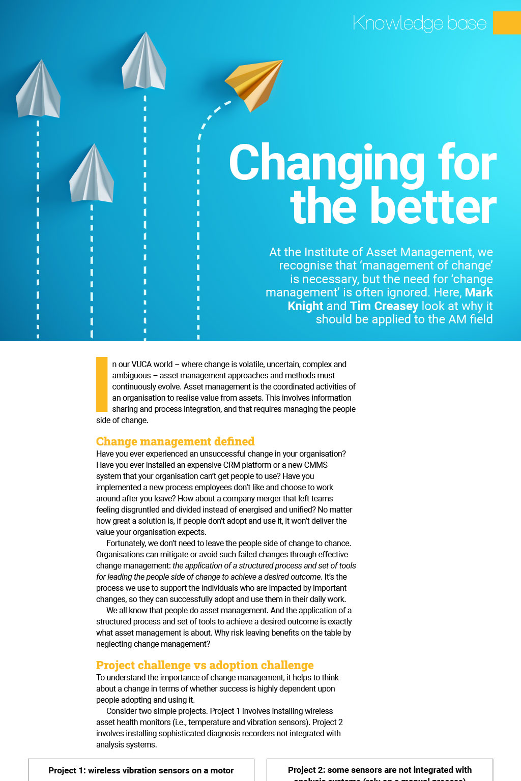 Knowledge base: Changing for the better