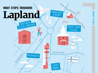 Night stops: Rovaniemi Lapland