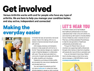 Versus Arthritis works with and for people who have any type of arthritis.