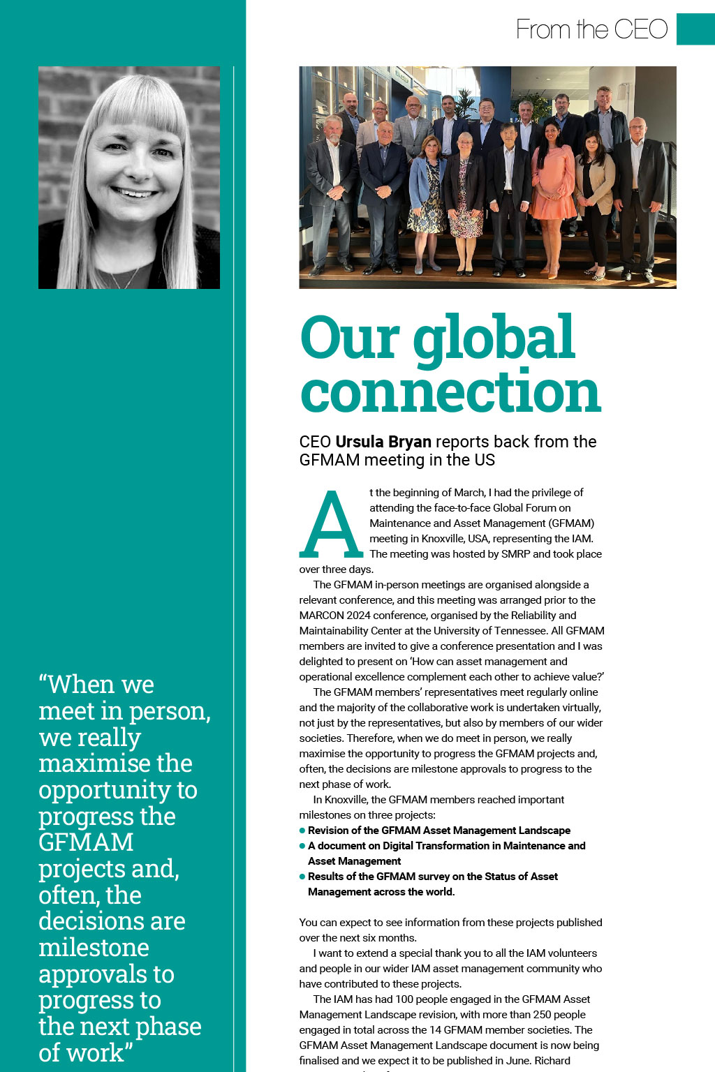 From the CEO – The keys to success