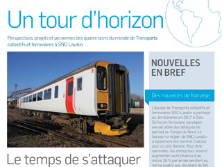 Un tour d’horizon Perspectives, projets et personnes des quatre coins du monde de Transports collectifs et ferroviaires à SNC-Lavalin; Le temps de s'attaquer aux feuilles sur les rails