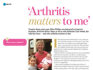 ‘Arthritis matters to me’
