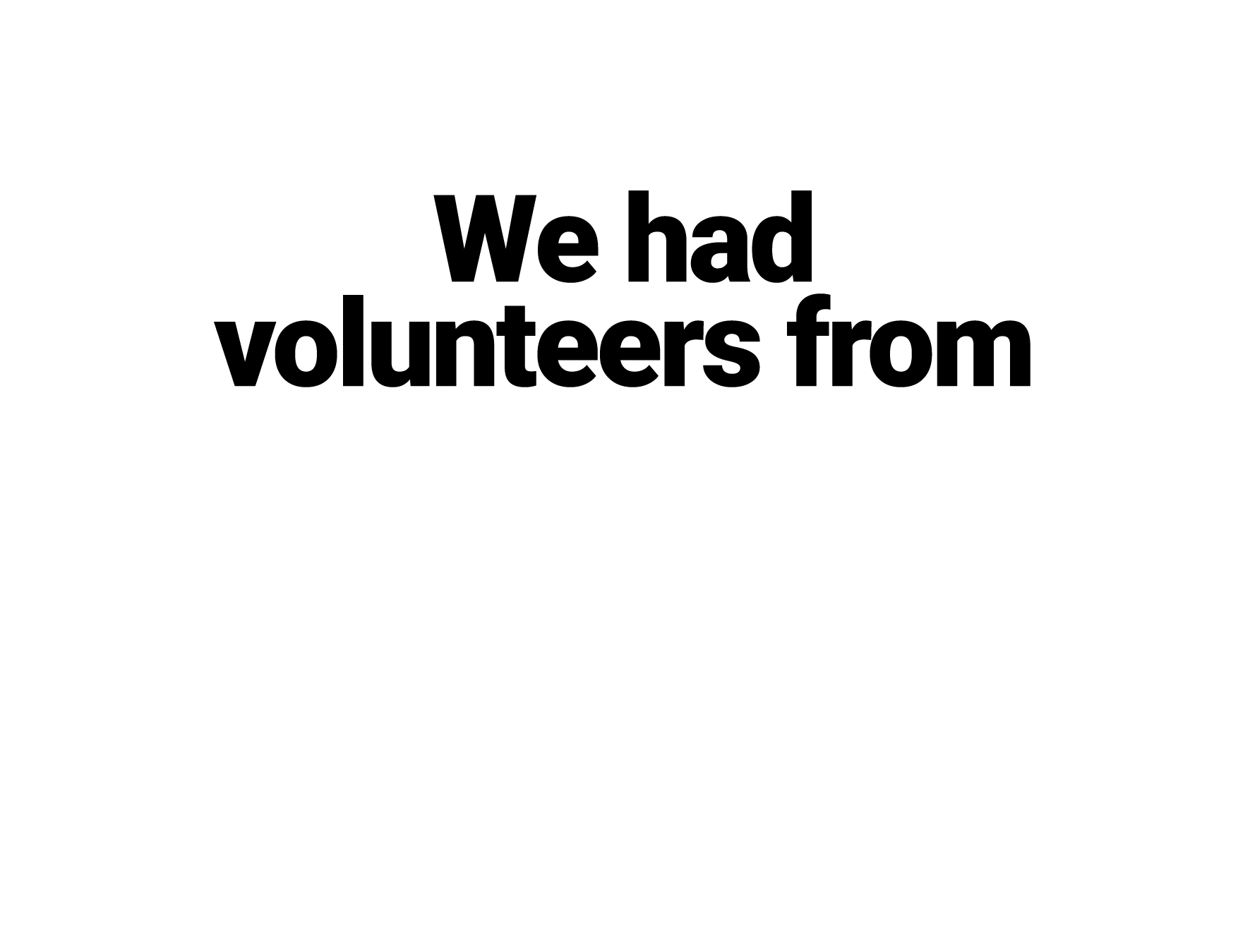 We had volunteers from 34 countries 