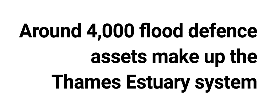 Around 4,000 flood defence assets make up the Thames Estuary system