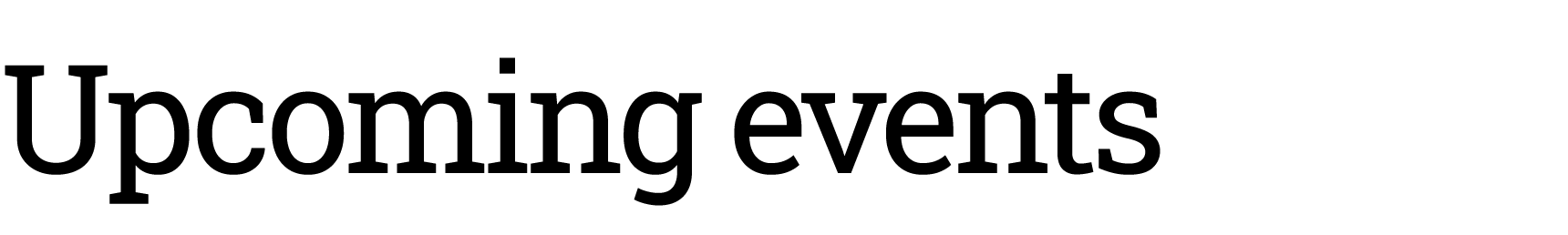 Upcoming events