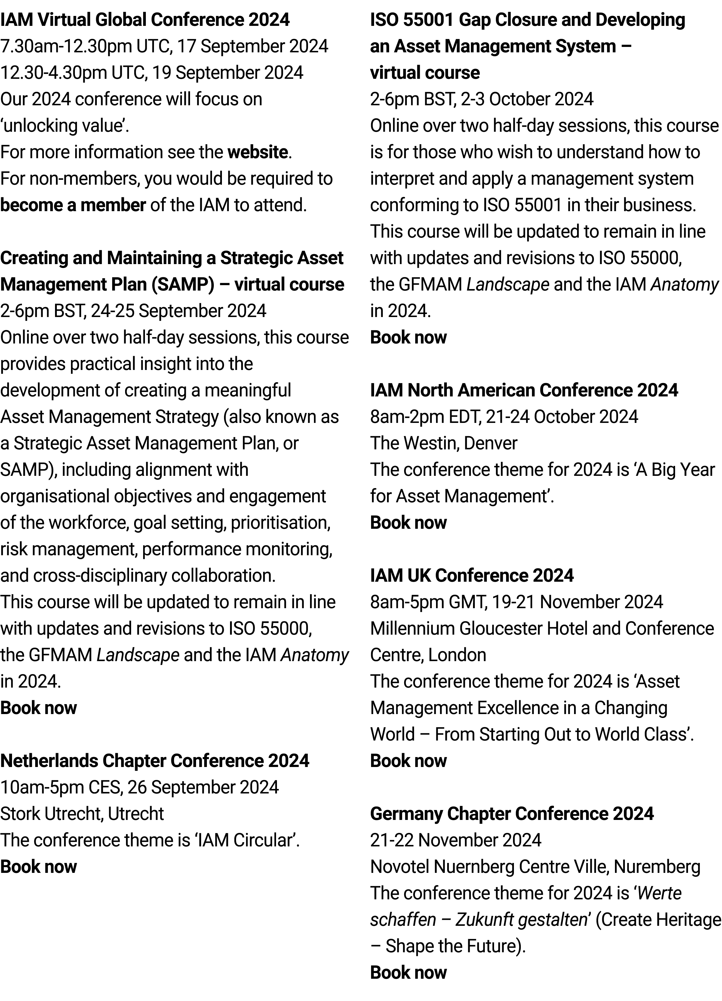 IAM Virtual Global Conference 2024 7.30am-12.30pm UTC, 17 September 2024 12.30-4.30pm UTC, 19 September 2024 Our 2024...