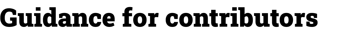Guidance for contributors