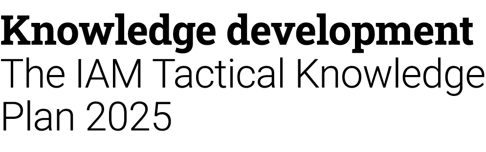 Knowledge development The IAM Tactical Knowledge Plan 2025