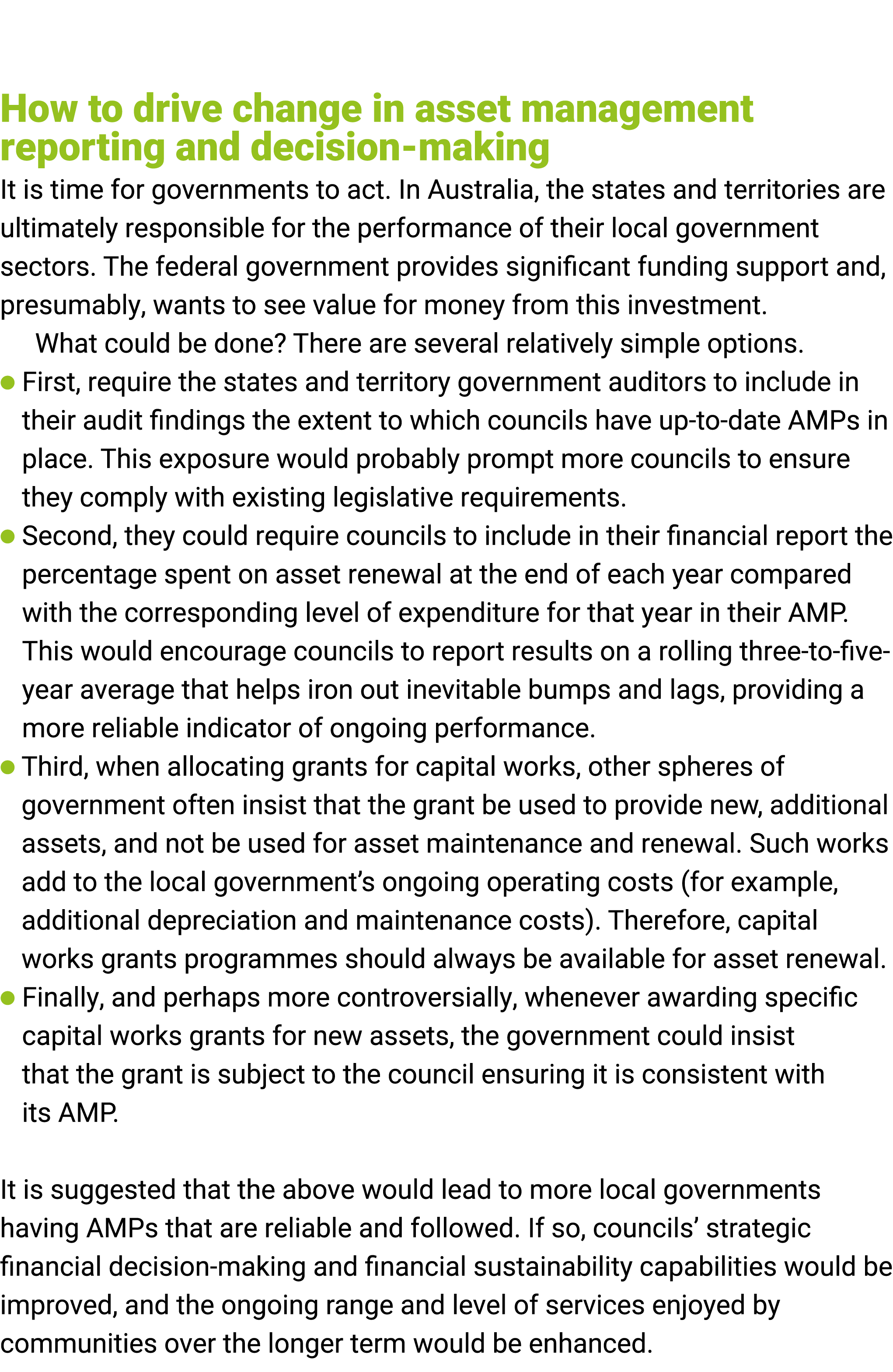  How to drive change in asset management reporting and decision-making It is time for governments to act. In Australi...