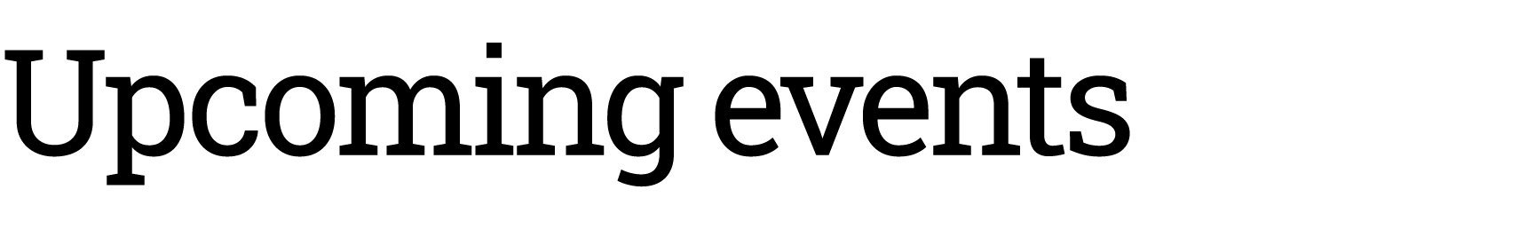 Upcoming events