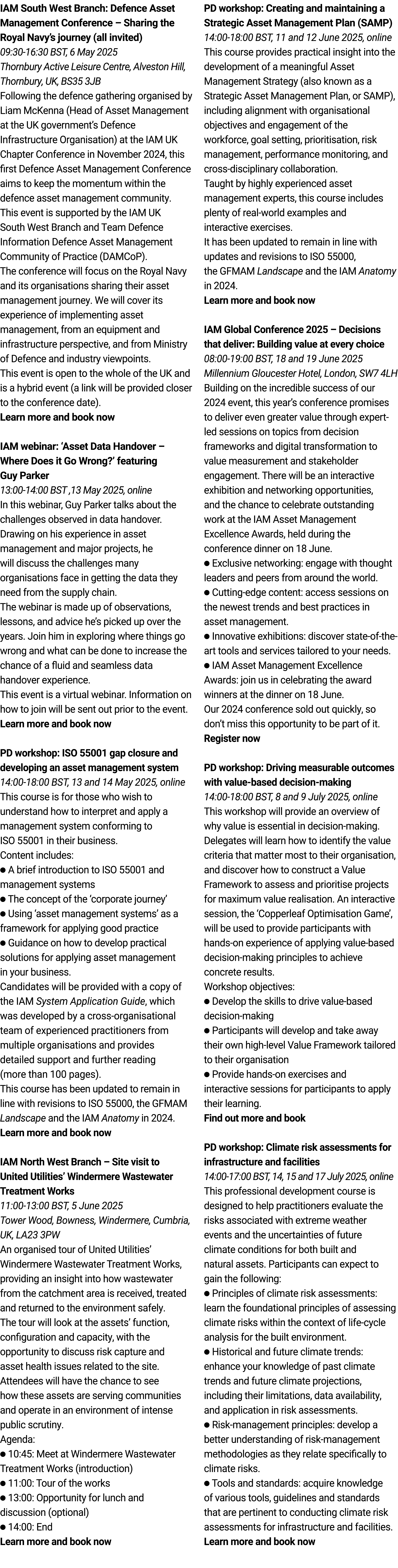 IAM South West Branch: Defence Asset Management Conference – Sharing the Royal Navy’s journey (﻿all invited) 09:30-16...