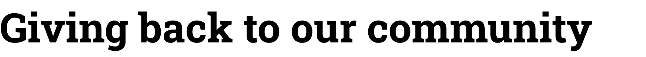 Giving back to our community