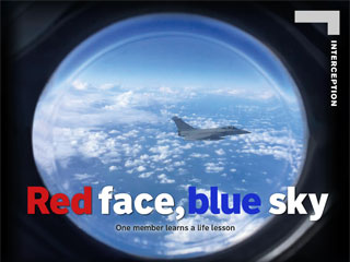 Red face, blue sky