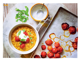 Dahl with roasted tomatoes