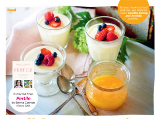 Kefir panna cotta with cardamom and honey